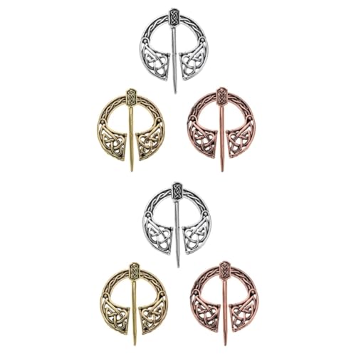 BESPORTBLE 2 Sätze Retro Alloy Broschen Vintage Brustnadeln Für Kleidung Accessoires Für Pullover Kleider Schals Rostfrei Langlebig Einzigartiger 3 Stücke * 2 von BESPORTBLE