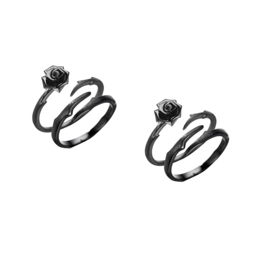 BESPORTBLE 2 Sätze Rosenpaarring Vintage Paare Ringe Dornenring Schwarz Gravierte Blumenringe Paare Versprechen Ringe Dekorativer Fingerring Silber- Black 2 Stücke * 2 BESPORTBLE 2 Sätze Rosenpaarring Vintage Paare Ringe Dornenring Schwarz Gravierte Blumenringe Paare Versprechen Ringe Dekorativer Fingerring Silber- Black 2 Stücke * 2 von BESPORTBLE
