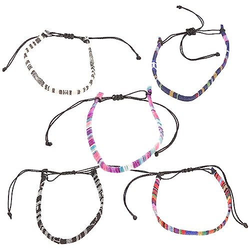 BESPORTBLE 2 Sätze Strandarmband Fußkettchen Armband Männer Für Handgeflochtene Armbänder Geflochtenes Armband Gewebte Armbänder Hippie-armbänder Stoff 5 Stück * 2 von BESPORTBLE