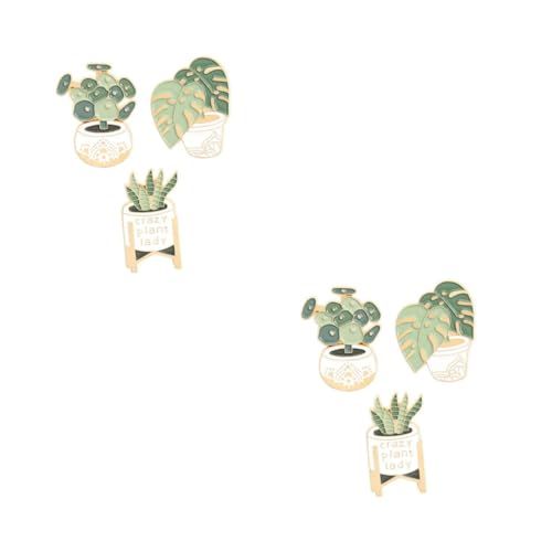 BESPORTBLE 2 Sätze Teiliges Brosche Mit Topfpflanzen Design Anstecknadel Für Partys Hochzeiten Dekoration Für Kleidung Hüte Bouquets 3 Stück * 2 von BESPORTBLE