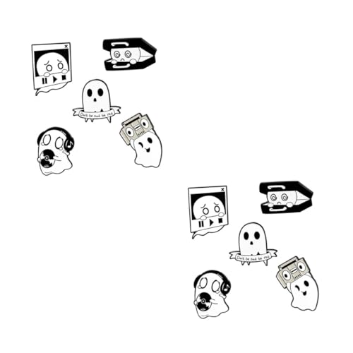 BESPORTBLE 2 Sätze Teiliges Cartoon Brosche Pin Geistermuster Legierungs Brosche Für Halloween Cosplay Partys Dekorative Anstecknadel Für Kleidung Accessoires 5 Stücke * 2 von BESPORTBLE