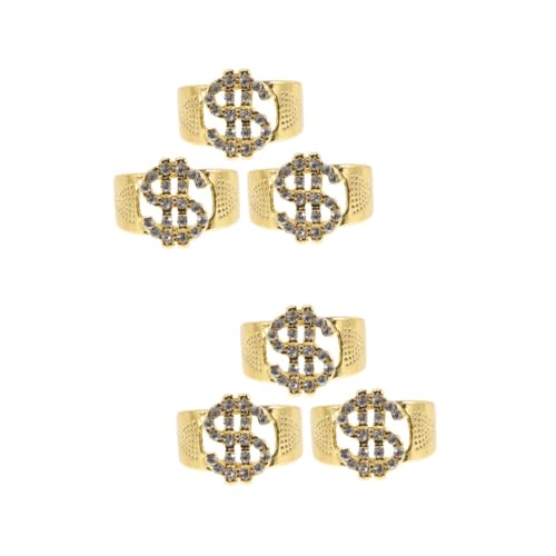 BESPORTBLE 2 Sätze Teiliges Geldsymbol Für Frauen Verstellbare Punk Ringe Für Kostümpartys Halloween Geburtstagsfeiern Stilvoller Schmuck 3 Stücke * 2 von BESPORTBLE