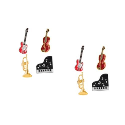 BESPORTBLE 2 Sätze Teiliges Kreatives Instrumenten Abzeichen Vintage Emaille Broschen Für Kleidung Taschen Rucksäcke Musiker Musikliebhaber 4 Stück * 2 von BESPORTBLE