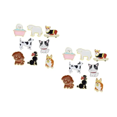 BESPORTBLE 2 Sätze Teiliges Niedliche Cartoon Hundebroschen Für Kreative Anstecknadeln Für Kleidung Taschen Schals Hochwertiges Material 8 Stück * 2 von BESPORTBLE