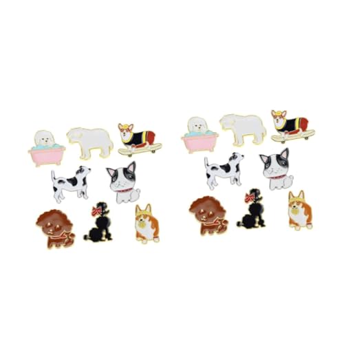 BESPORTBLE 2 Sätze Teiliges Niedlicher Cartoon Hund Broschen Anstecknadeln Für Kleidung Taschen Schals Hüte Für Hundebesitzer 8 Stück * 2 von BESPORTBLE