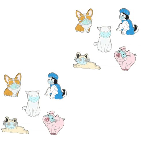 BESPORTBLE 2 Sätze Tierbroschen Niedliche Anstecknadeln Für Kleidung Alltags Accessoires Masken Themenmuster Vielseitig Einsetzbar Für Jacken Taschen Schals 5 Stücke * 2 von BESPORTBLE