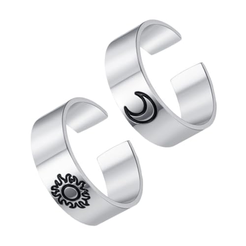BESPORTBLE 2 Sätze Verstellbarer Offener Mit Sonnenmuster Für Frauen Vintage Schmuck Im Teiligen Freundschaftsring Oder Modisches Accessoire 2 Stücke * 2 von BESPORTBLE