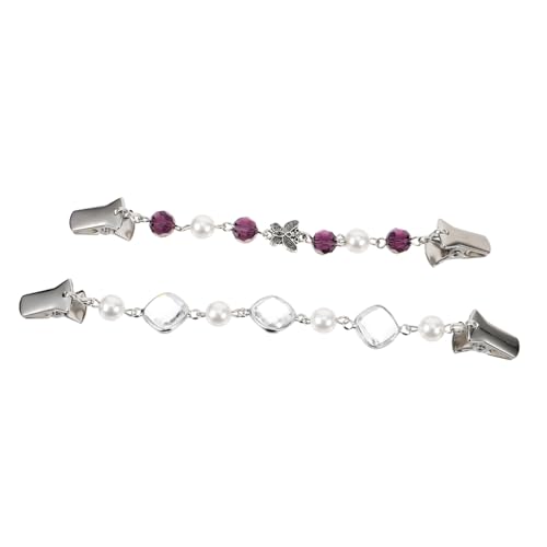 BESPORTBLE 2 Stck Cardigan Clip Dekorative Metall Pullover Clips mit Perlen Schmetterlingskette Strickjacken Klammern für Damen Sicherer Halt und Eleganter Look Zufällige Zufällige Farbe von BESPORTBLE
