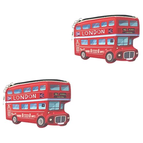 BESPORTBLE 2 Stck Mini Münzgeldbörse mit Schlüsselring PU Cartoon Geldbörse für Mädchen und Frauen Niedliche Auto Brieftasche mit Reißverschluss Vielseitige Kleine Portemonnaie für von BESPORTBLE