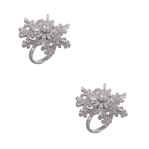 BESPORTBLE 2 Stck. Damen Ring Hochwertigem Hautfreundlichem Material Doppelter Schichtdesign mit Element für Tägliche Dekoration Verstellbar von BESPORTBLE