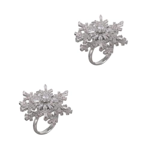BESPORTBLE 2 Stck. Doppellagiger Schneeflockenring für Damen Verstellbarer Offener Ring Hautfreundlichem Material für Festliche Anlässe Tägliches Besondere Partys Stilvolles für Outfit von BESPORTBLE