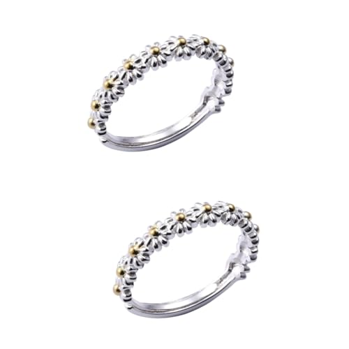 BESPORTBLE 2 Stck. Einstellbarer Damenring im Süßen Zierlicher Gänseblümchenring für Frauen für Besondere Anlässe Verleiht Jedem Look Einen Hauch von BESPORTBLE
