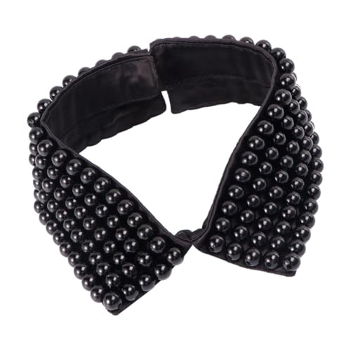 BESPORTBLE 2 Stck. Falscher Damenkragen mit Handgenähten Perlen Schwarzer Spitzen Einsatz Vielseitiges Mode Accessoire für Blusen Kleider Shirts Elegant und Geeignet für Festliche Anlässe und von BESPORTBLE