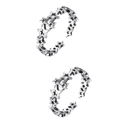 BESPORTBLE 2 Stck. Fünfzackiger Sternring für Verstellbarer Offener Ring Legiertem Material Modisches für Festivals Partys Tägliche Outfits Einzigartiger Sternschmuck für Besondere Anlässe von BESPORTBLE