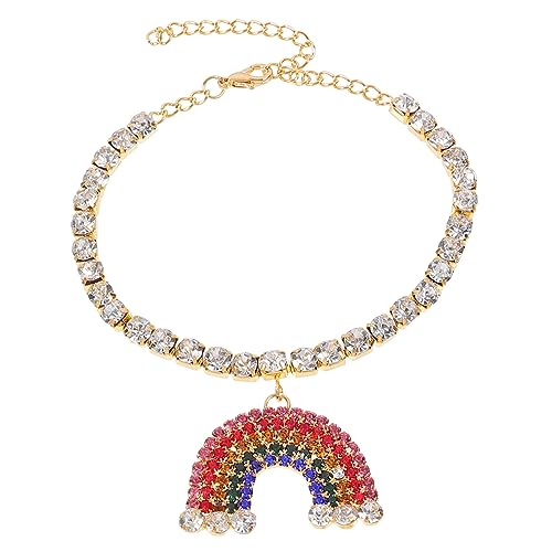 BESPORTBLE 2 Stck. Fußkette mit Regenbogen Anhänger Verstellbare Damen Fußkette für Strand Sommermode Eleganter Schmuck für Outfit Leicht Hautfreundlich Perfektes von BESPORTBLE
