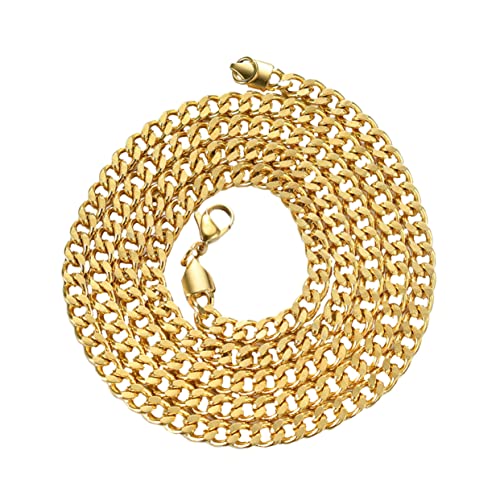 BESPORTBLE 2 Stck. Goldplattierte Herren Halskette Kubanische Panzerkette Hip Hop Schmuck Elegant Chic Für Männer von BESPORTBLE