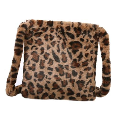 BESPORTBLE 2 Stck. Leopardenmuster Damen Umhängetasche Plüsch Großes Fassungsvermögen Schultertasche und für Alltag Party Shopping von BESPORTBLE