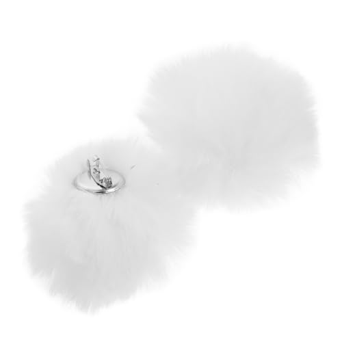 BESPORTBLE 2 Stück Abnehmbare Schuhclips Weiße Kunstpelz Deko Damen Schuhschmuck Praktisch Sicher Vielseitig für Geburtstag Hochzeit Party von BESPORTBLE