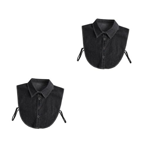 BESPORTBLE 2 Stück Abnehmbarer Damen Fake Collar Premium Denim Verstellbarer Elastischer Einsatz Atmungsaktiv und Langlebig Modisches Zubehör für Pullover Hemden Freizeit und Besondere von BESPORTBLE