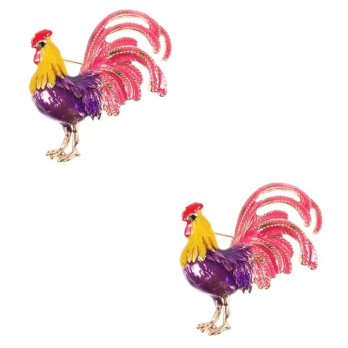 BESPORTBLE 2 Stück Anstecknadeln Ästhetische Anstecknadeln Damenbroschen Goldene Anstecknadeln Anstecknadeln Pride Anstecknadel Hahnennadel Für Rucksack Anstecknadel Für Hüte von BESPORTBLE