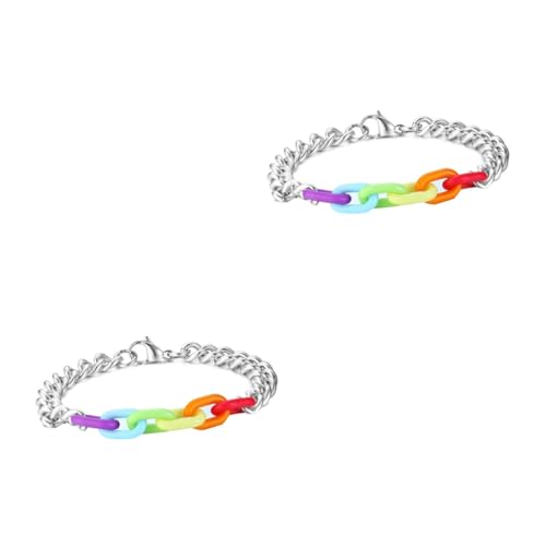 BESPORTBLE 2 Stück Armband Regenbogenfarben Langlebig Modisch Unisex Schmuck Gay Pride Robust Stilvoll für Lgbtq Alltag von BESPORTBLE
