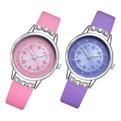 BESPORTBLE 2 Stück Armbanduhr für wasserdichte Quarzuhr mit Cartoon Motiven für Täglichen Gebrauch von BESPORTBLE