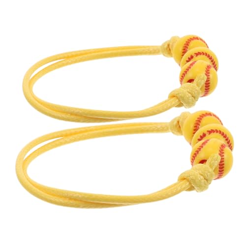 BESPORTBLE 2 Stück Baseball Handgelenkarmbänder Sportarmbänder für Baseballliebhaber Geflochtenes Design Bequemer Sitz Handgelenkschutz für Jungen und Mädchen von BESPORTBLE