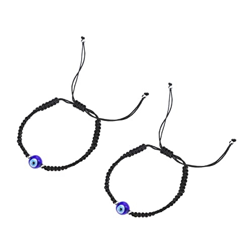 BESPORTBLE 2 Stück Böses Auge Armband Verstellbar Handgefertigtes Geflochtenes Armband für Damen und Herren Woven Bracelet mit Augenperlen für von BESPORTBLE