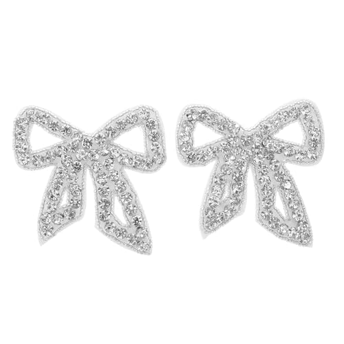 BESPORTBLE 2 Stück Bogen-patch Perlenaufnäher Für Kleidung Schleifen-strass-patches Paillettenapplikationen Schleife Zum Aufbügeln Schleifenapplikationen Für Kleidung Weiß Strasssteine von BESPORTBLE