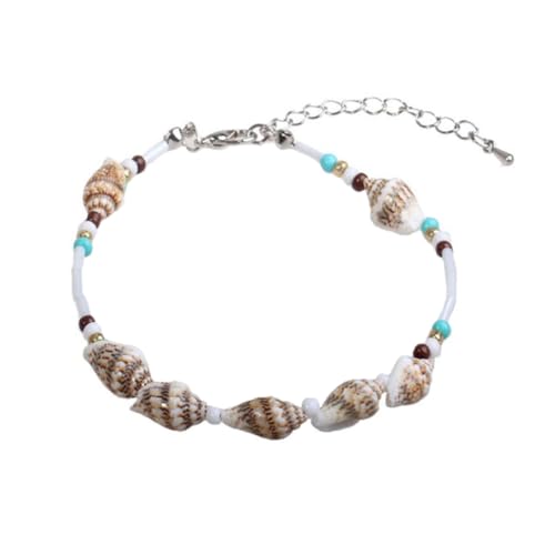 BESPORTBLE 2 Stück Boho Fußkettchen Damen Muschel Perlen Kette Verstellbar Kreatives Fußschmuck Accessoire für Strand und Alltag von BESPORTBLE