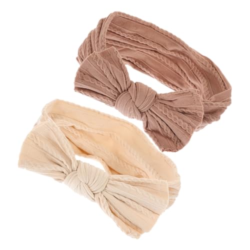BESPORTBLE 2 Stück Bows Nylon Haarband für Neugeborene Weiche und Elastische Kopfbedeckung für Mädchen mit Süßer Schleife für Täglichen Gebrauch von BESPORTBLE