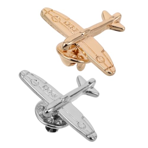 BESPORTBLE 2 Stück Brosche Im Flugzeug Stil Flugzeug Anstecknadel Uniform Hemd Anstecknadel Flugzeug Brosche Kragenabzeichen Broschen Flugzeug Charms Herren Manschettenknöpfe von BESPORTBLE