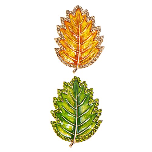 BESPORTBLE 2 Stück Broschen Blattform Dekorative Legierungs Broschen Anstecknadeln für Damen Langlebige Glatte Oberfläche Vielseitiger Schmuck für Mantel und Kleidung von BESPORTBLE