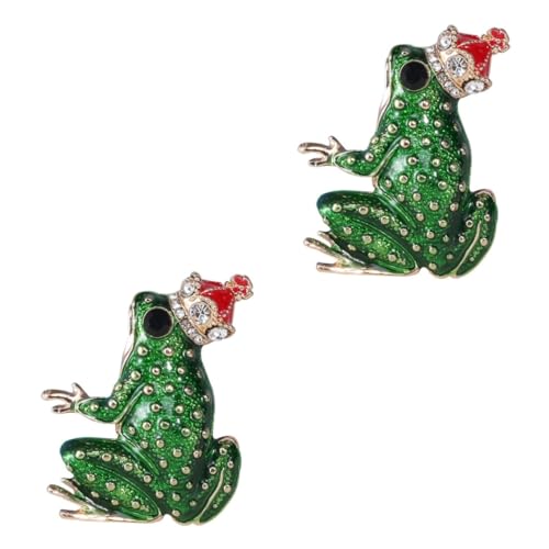 BESPORTBLE 2 Stück Cartoon Frosch Brosche Legierung für Frauen Niedliche Tier Anstecknadel für Kleidung Schals Hüte Langlebig Robust Geschenkidee für Freunde Familie von BESPORTBLE