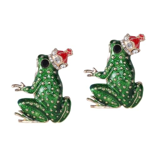 BESPORTBLE 2 Stück Cartoon Frosch Brosche für Damen Niedliche Emaille Anstecknadel für Kleidung Schals Hüte Frosch Brosche mit Funkelnden Strasssteinen Langlebiges Design Legierung von BESPORTBLE