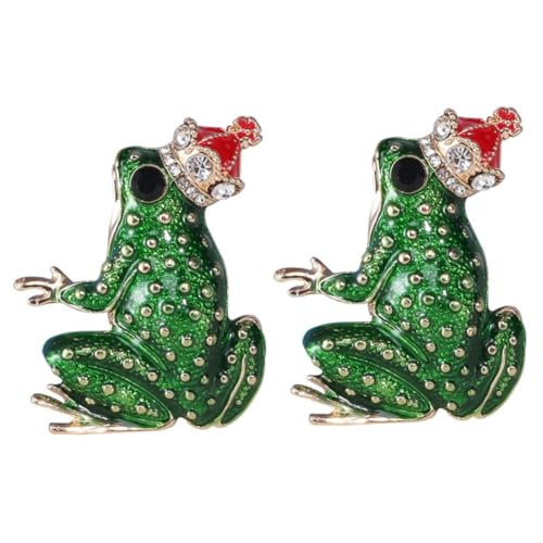 BESPORTBLE 2 Stück Cartoon Frosch Brosche für Damen Tier Anstecknadel Legierung Niedliches Design für Schals Kleidung Taschen Perfektes für Freunde Familie Langlebig von BESPORTBLE