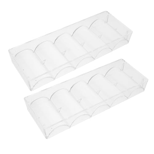 BESPORTBLE 2stücke Transparenter Acryl-pokerchip-tablett-aufbewahrungskoffer Chips-Organizer Mit Fassungsvermögen Chip-etui-Halter Für Poker-Partys Durchsichtige Für Digitale von BESPORTBLE