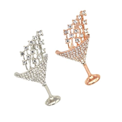BESPORTBLE 2 Stück Cocktailglas Brosche Kreative Anstecknadel Modisches Design für Damen Party Festival Schmuck Zubehör Zufällige Farbe von BESPORTBLE