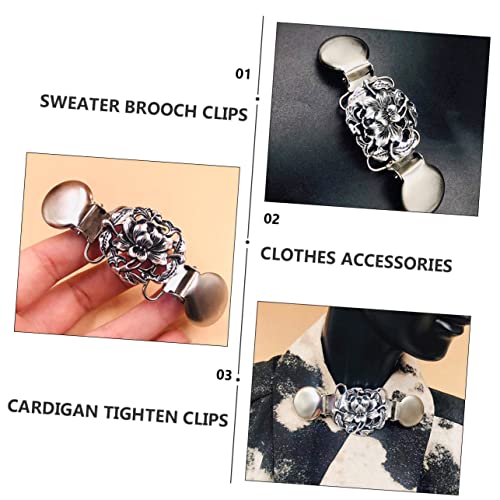 BESPORTBLE 2 Stück Damen Brooch Clips Vintage Blüten Design aus Hochwertiger Zinklegierung Strickjacke und Halstuch Clips Dekorative Kleidungshalter für Pullover und Cardigan Leicht und von BESPORTBLE