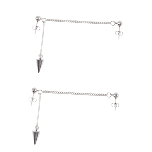 BESPORTBLE 2 Stück Damen Doppel Ohrringe für Zwei Punk Tassel Ohrhänger Silber Ketten Design Modisch Leicht Vielseitig für Party Hochzeit Alltag Schmuck Frauen von BESPORTBLE