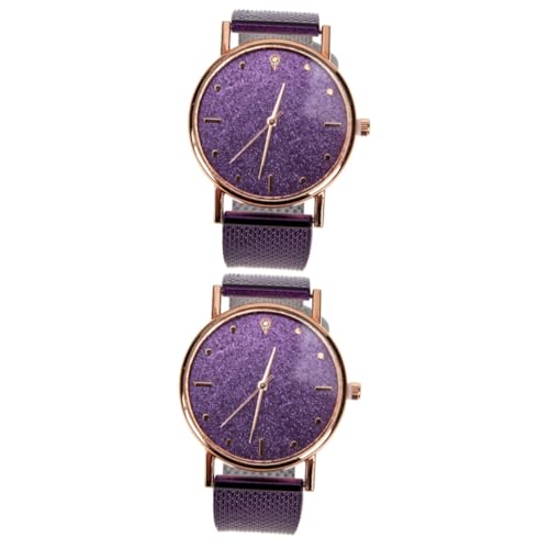 BESPORTBLE 2 Stück Damen Quarzuhr mit Verstellbarem Silikonarmband Leichte Business und Freizeitarmbanduhr für Frauen Chemikalienfrei Langlebig Modisch in Komfortabel und Vielseitig für von BESPORTBLE