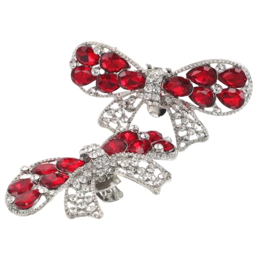 BESPORTBLE 2 Stück Detachable Strass Schuhclips Schleifen Schuhschmuck für Brautschuhe Hochzeit Party Elegante Abnehmbare High Heel Accessoires Rot von BESPORTBLE