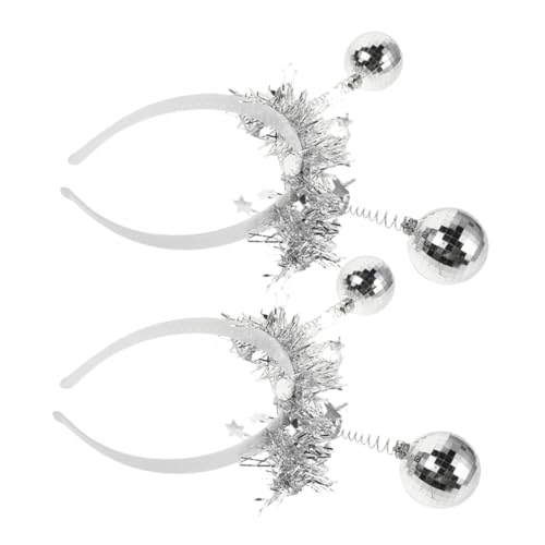 BESPORTBLE 2stücke Stirnband Mit Spiegelkugel Discokugel-kopfbedeckung Für Party Festival Karneval Karnevals-stirnband Damen Modisches Stirnband Für Geburtstagsfeiern Und Maskerade von BESPORTBLE