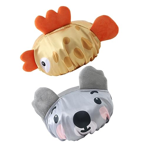 BESPORTBLE 2 Stück Duschhaube Wasserdichte Badekappen für Mädchen Cartoon Design Atmungsaktiv und für Bad Gesichtswäsche und Schlaf Fisch von BESPORTBLE