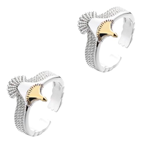 BESPORTBLE 2 Stück Eagle Ring für Damen Verstellbarer Punk Finger Ring Retro Design mit Einzigartiger Dekoration zu Besonderen Anlässen Wie Weihnachten Geburtstagen oder Jubiläen von BESPORTBLE