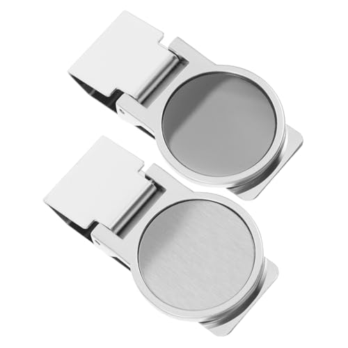 BESPORTBLE 2 Stück Edelstahl Geldklammer Rund Gebürstet und Schwarz Minimalistischer Geldclip für Scheine Karten Leicht Tragbar Modisch Vielseitig für Brieftasche und Alltag von BESPORTBLE