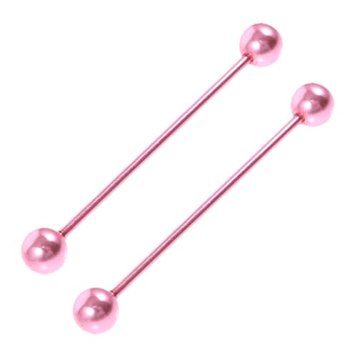 BESPORTBLE 2 Stück Edelstahl Ohrpiercing Stäbe Lang Bunt Elektroplattiert Langlebig Modisch für Damen Cartilage Industrial Jewelry von BESPORTBLE
