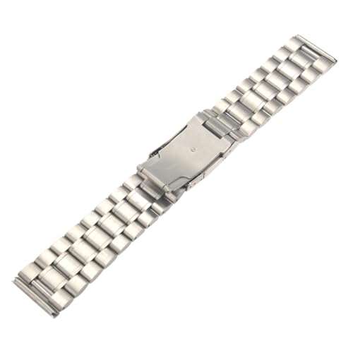 BESPORTBLE 2 Stück Edelstahl Uhrenarmband Silber mit Geradem Ende Robustes Armband mit Soliden Gliedern Inklusive Federstegen Stärke Ersatz für Herrenuhren von BESPORTBLE