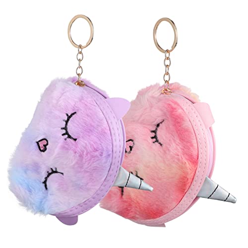 BESPORTBLE 2stücke Einhorn Plüsch Münzbörse Mit Reißverschluss Für Mädchen Damen Geldbeutel Aus Weichem Für Kleingeld Münzen Kleine Karten Lippenstift von BESPORTBLE