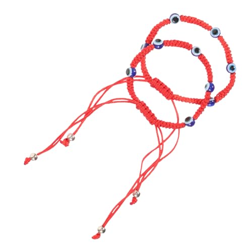BESPORTBLE 2 Stück Einstellbare Evil Eye Armbänder Handgefertigte Rote Fadenarmbänder mit Bösem Blick Glücksarmbänder für Männer und Frauen Unisex Schmuckaccessoires von BESPORTBLE
